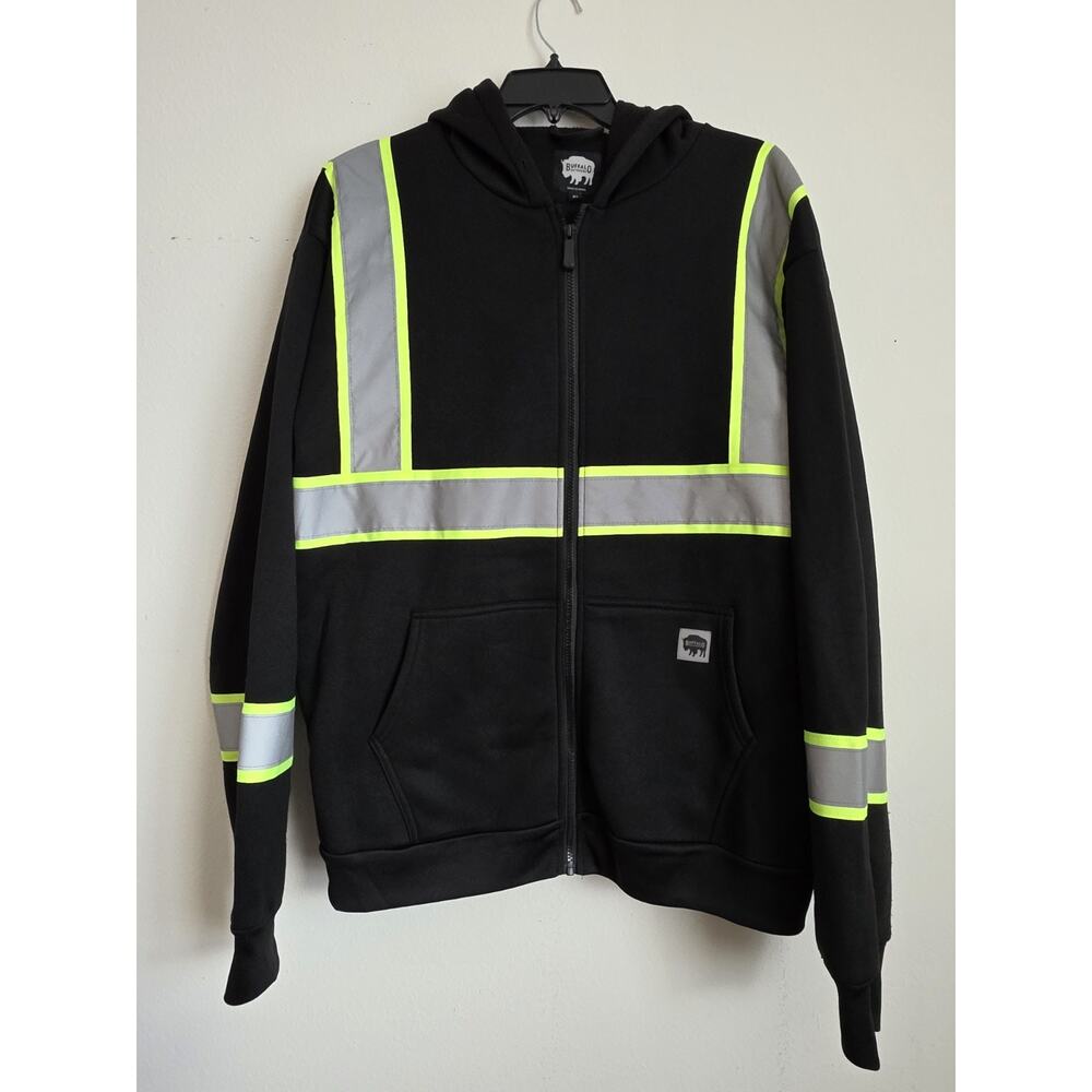 Buffalo Outdoors Reflective Workwear Hoodie Jacket Black Hi Vis XL Safety Gear